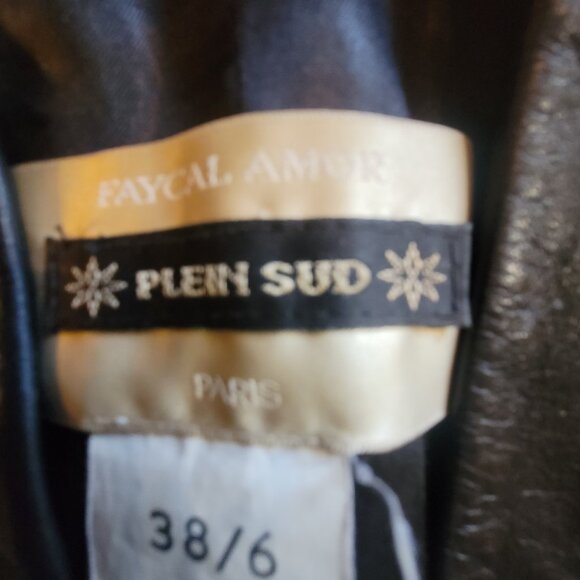 Vintage 2000s Plein Sud Black Leather Jacket by Faycal Amor - Luxe Cropp… - Picture 4 of 15